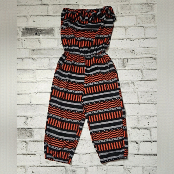 Honey & Sunny Strapless Capri Jumpsuit - Picture 1 of 5